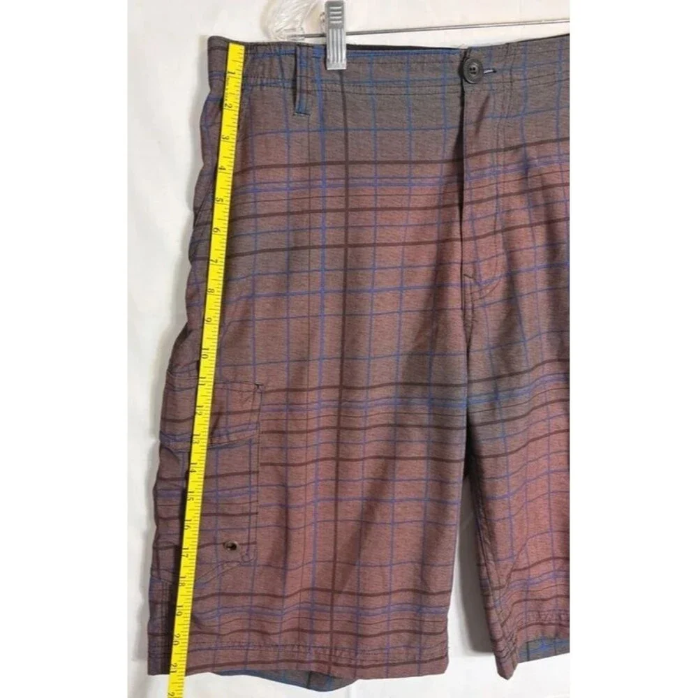 No Fear Performance Thread Collective Y2K Cargo Shorts Red Blue Plaid Men’s 34